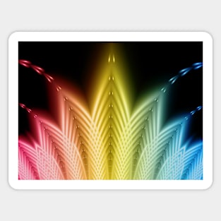 Rainbow Coloured Fan Pattern Sticker